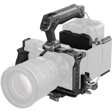 SmallRig 6113 - zestaw (klatka, uchwyt górny, płytka V-Mount z osłoną LCD, zapięcie, zacisk HDMI) do Nikon ZR - przykład użycia